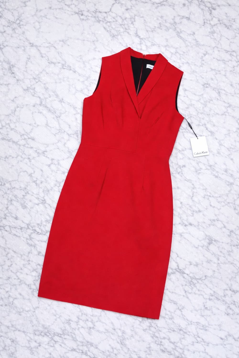(새상품) 캘빈클라인 레드 슬림핏 원피스 / 택보유 / 하객룩 강추 상품이미지6