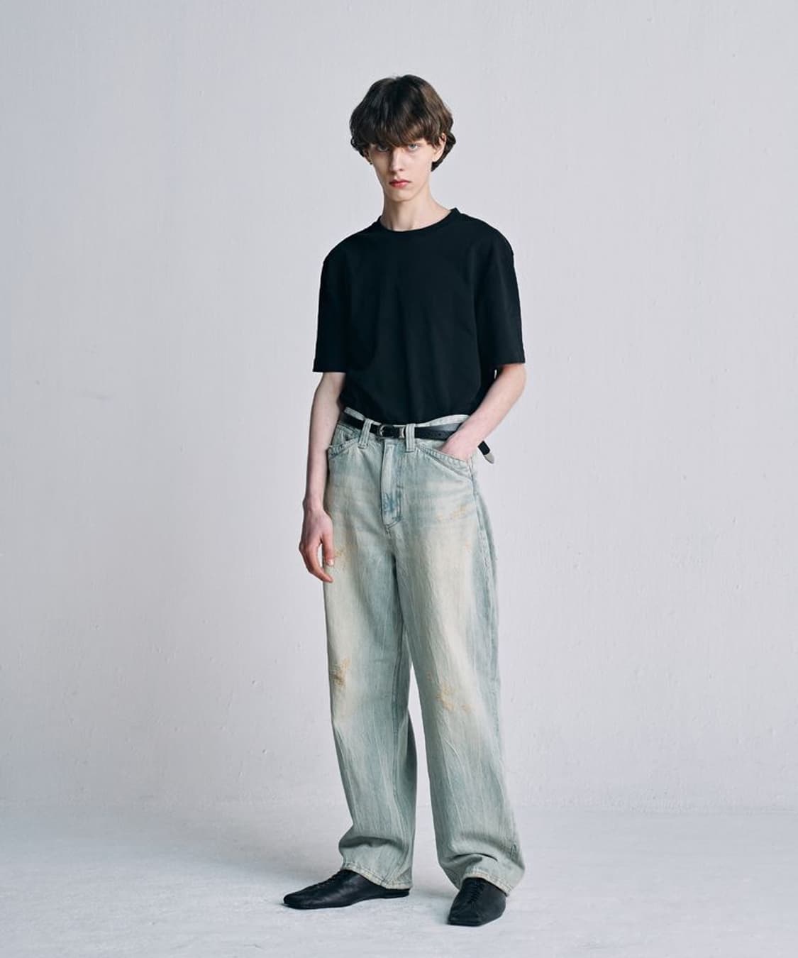 노운 빈티지 워시드 데님 팬츠 라이트 블루 0사이즈 상품이미지1