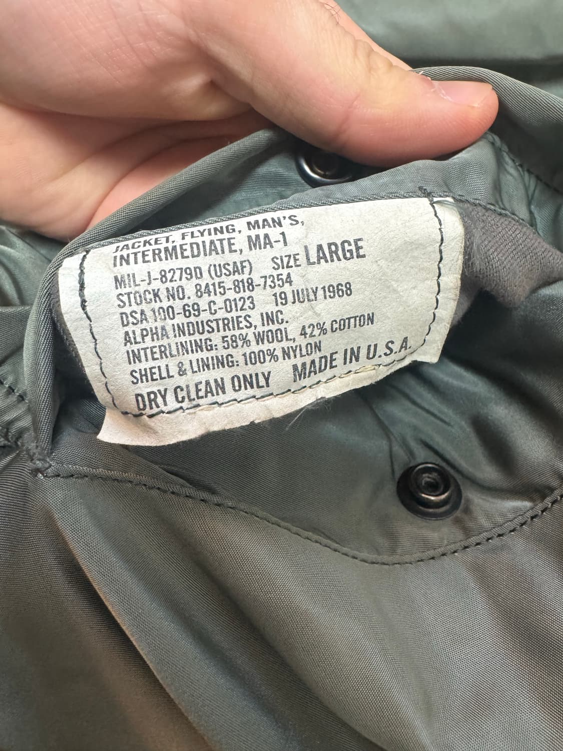 알파인더스트리 1968 정밀복각 봄버 상품이미지2