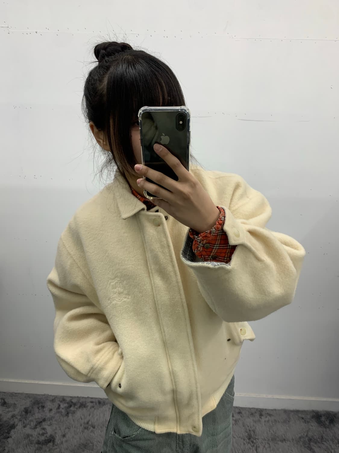 90s 아이보리 울 봄버 상품이미지2