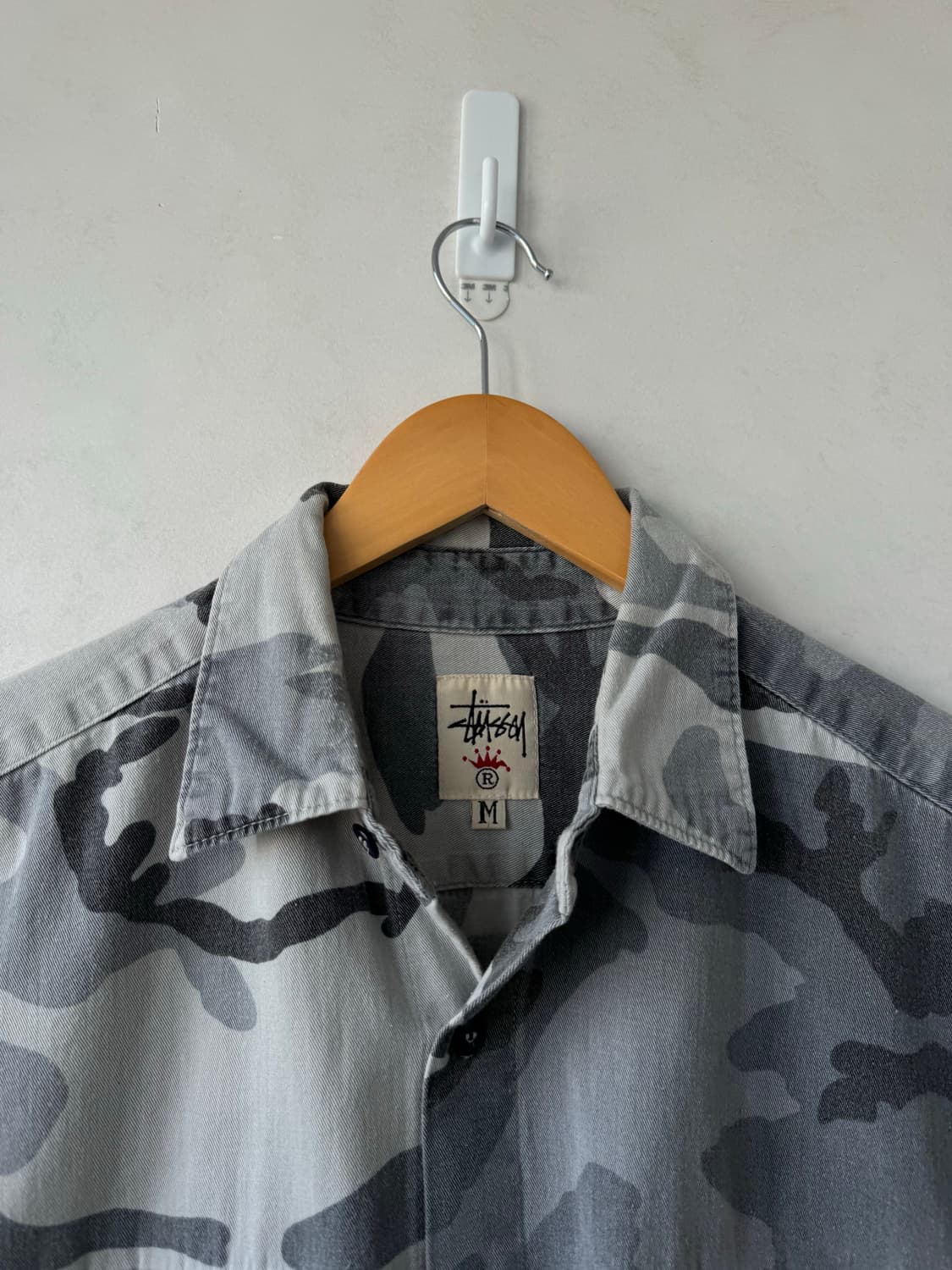 90s 스투시 카모 하프셔츠 상품이미지5