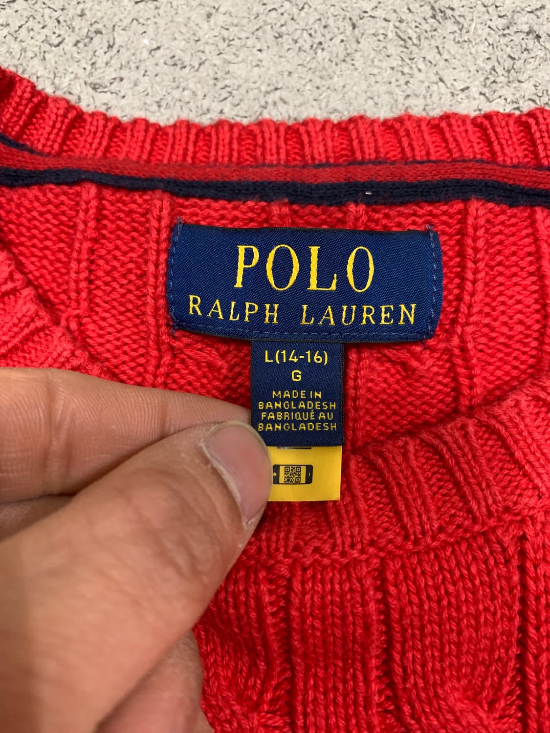 폴로 랄프로렌 케이블 니트 레드 상품이미지2
