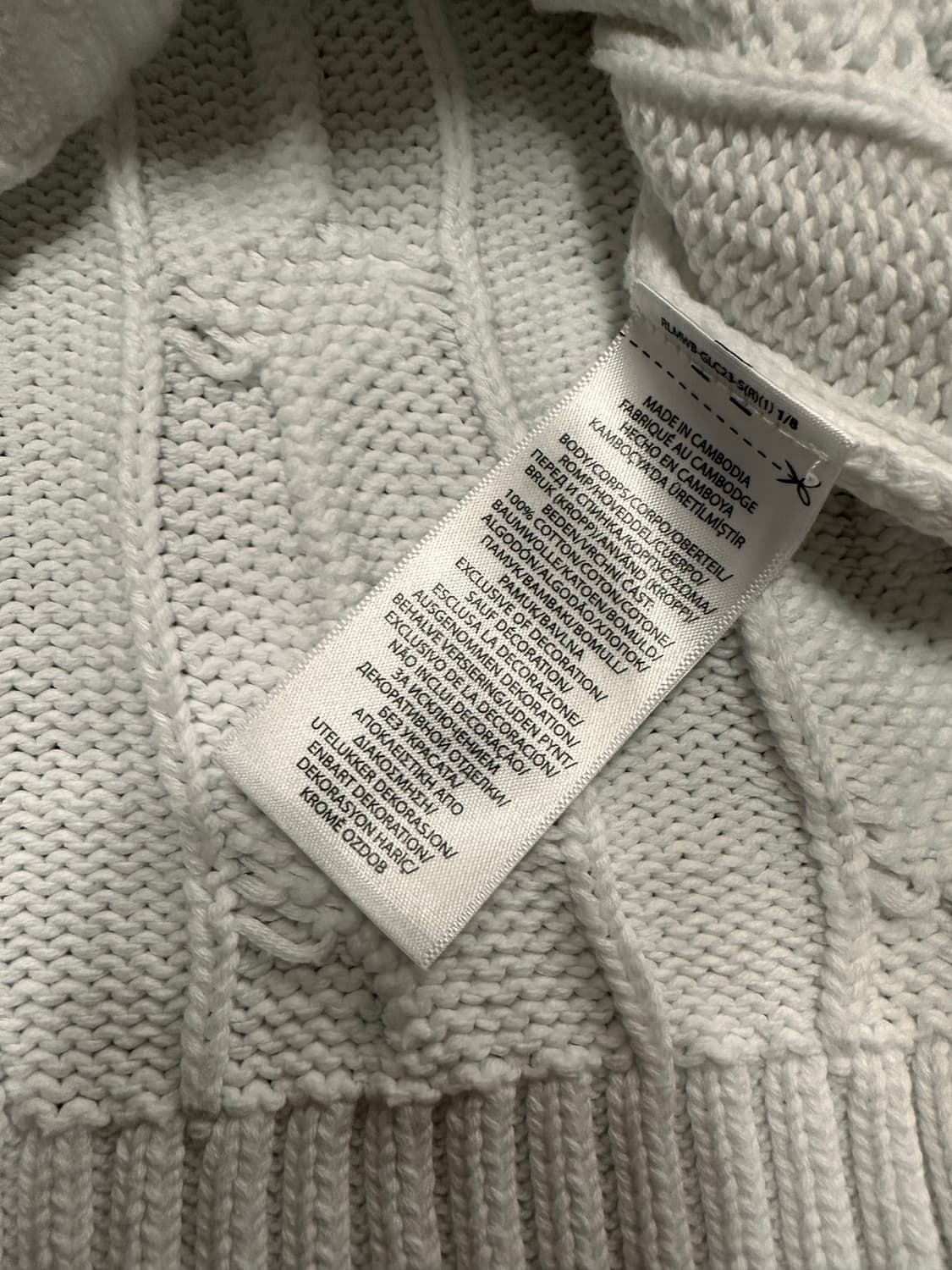 (S)폴로 케이블 니트 집업 화이트 상품이미지7