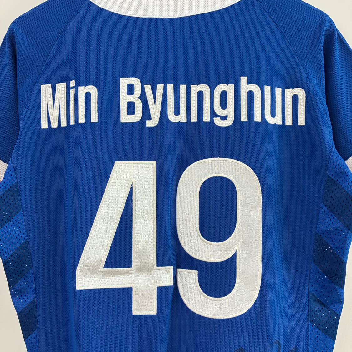 데상트 2014 인천아시아게임 국가대표 민병헌 마킹 선수싸인 유니폼 상품이미지5