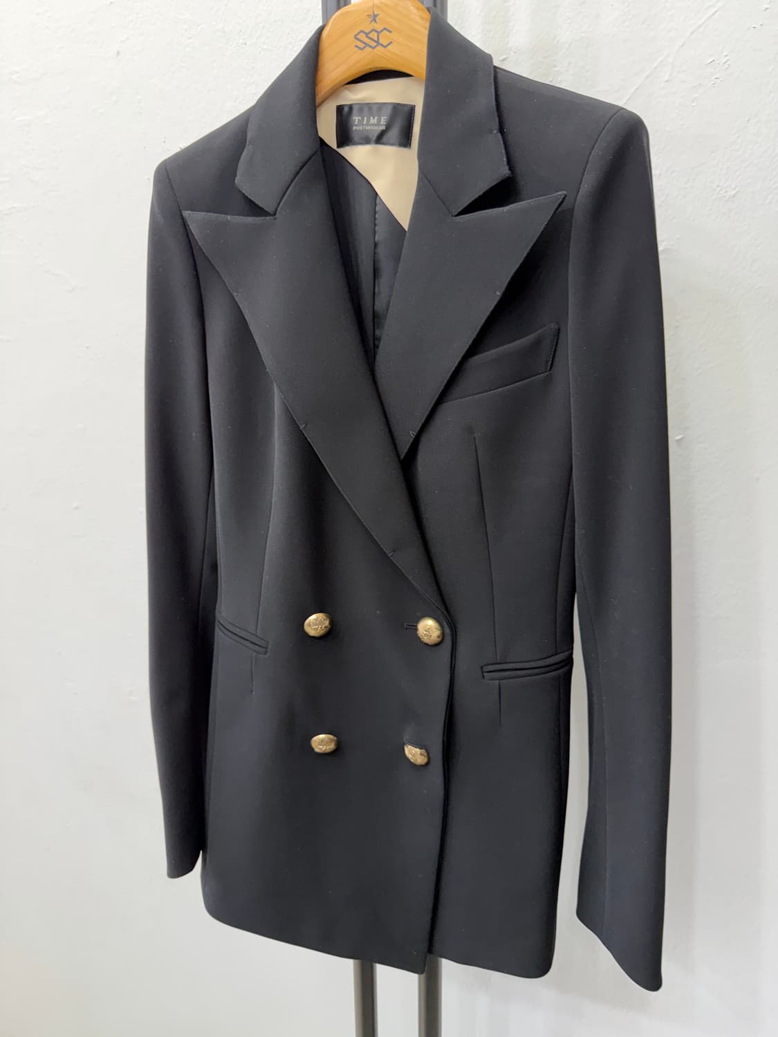 정품) 타임 한서 블랙 금장 더블버튼 자켓 76 상품이미지3