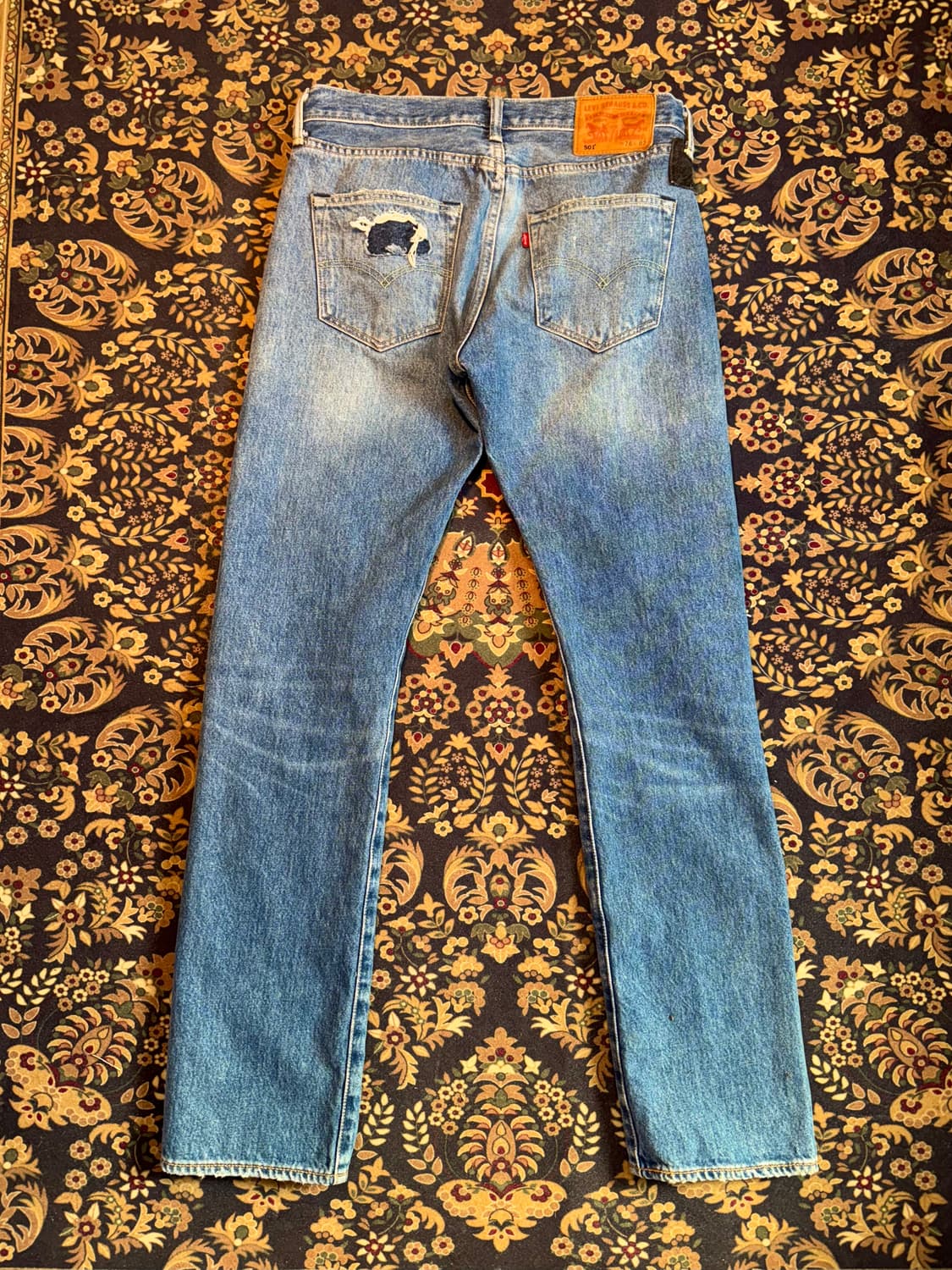 리바이스 501 데미지 리페어 패치워크 데님 상품이미지6