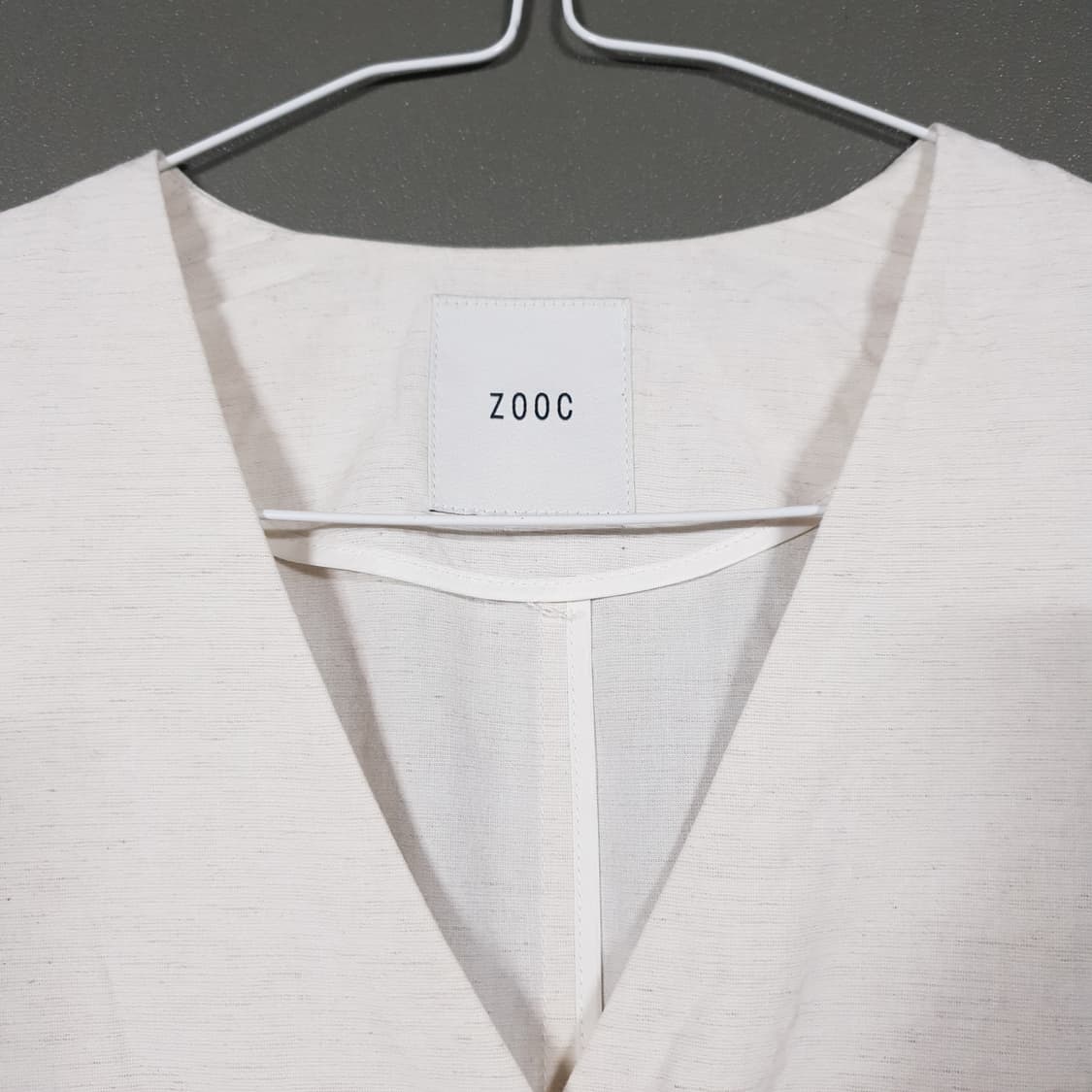 여성 55) ZOOC 쥬크 신형 22ss 노카라 린넨 혼방 반팔 자켓 상품이미지4