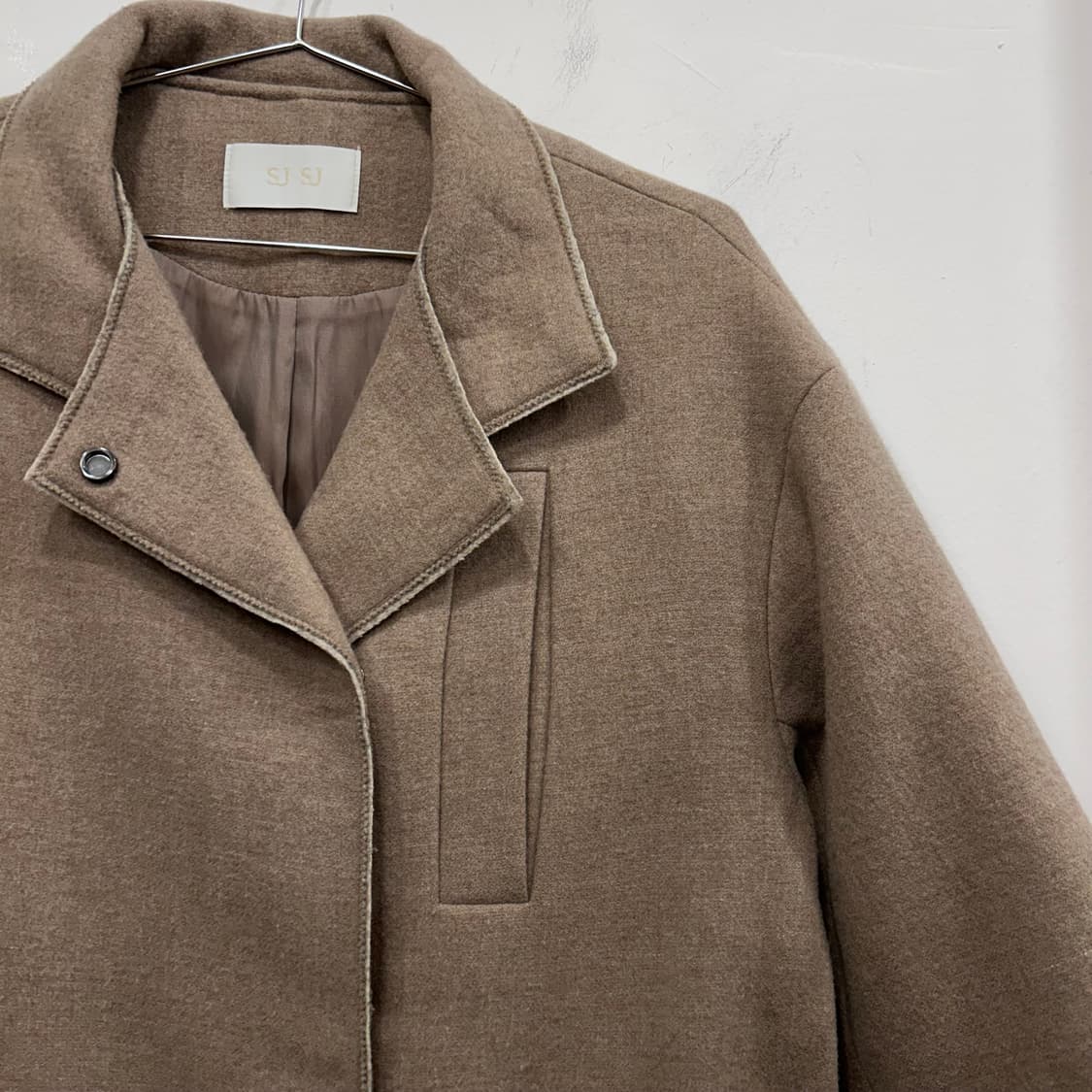 SJ SJ 울 모직 데끼 스냅 하프 코트 상품이미지1