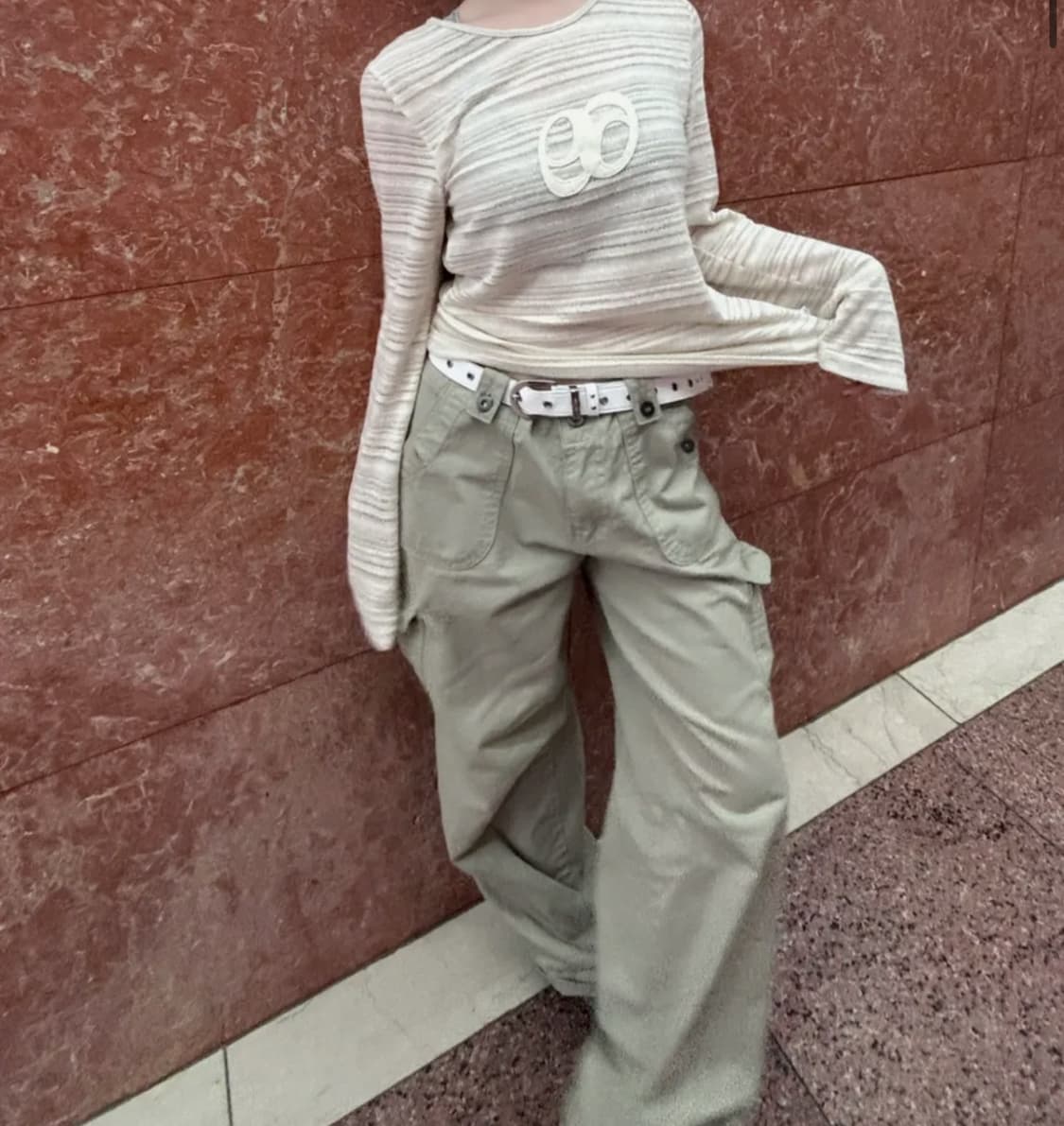 애즈온 화이트 벨트 상품이미지2