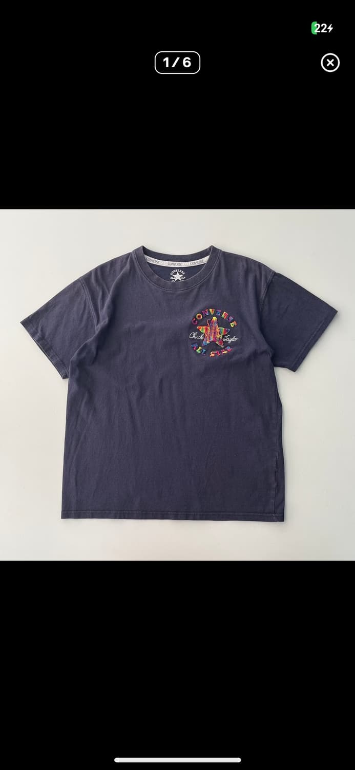 빈티지 컨버스 레인보우 패치 반팔 티셔츠 상품이미지1