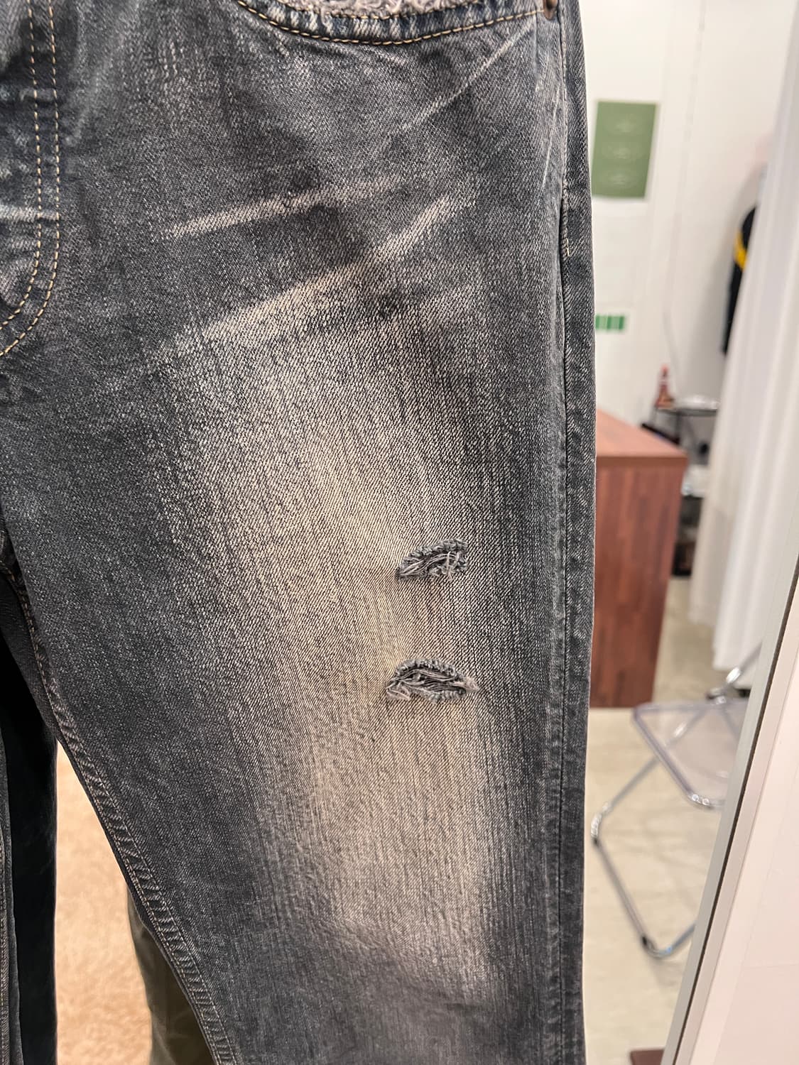 00s Levis 리바이스 501 빈티지 흑청 데님 팬츠 (28-29) 상품이미지8