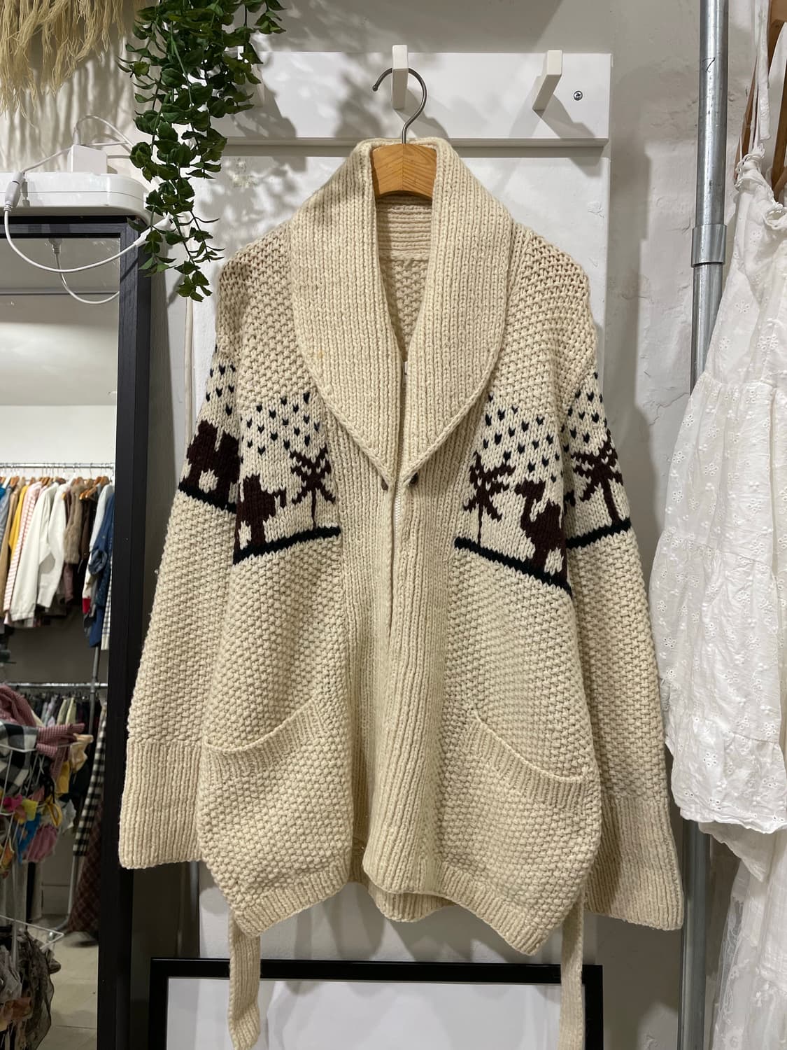 오버핏 노르딕 숄카라 니트 집업 상품이미지9