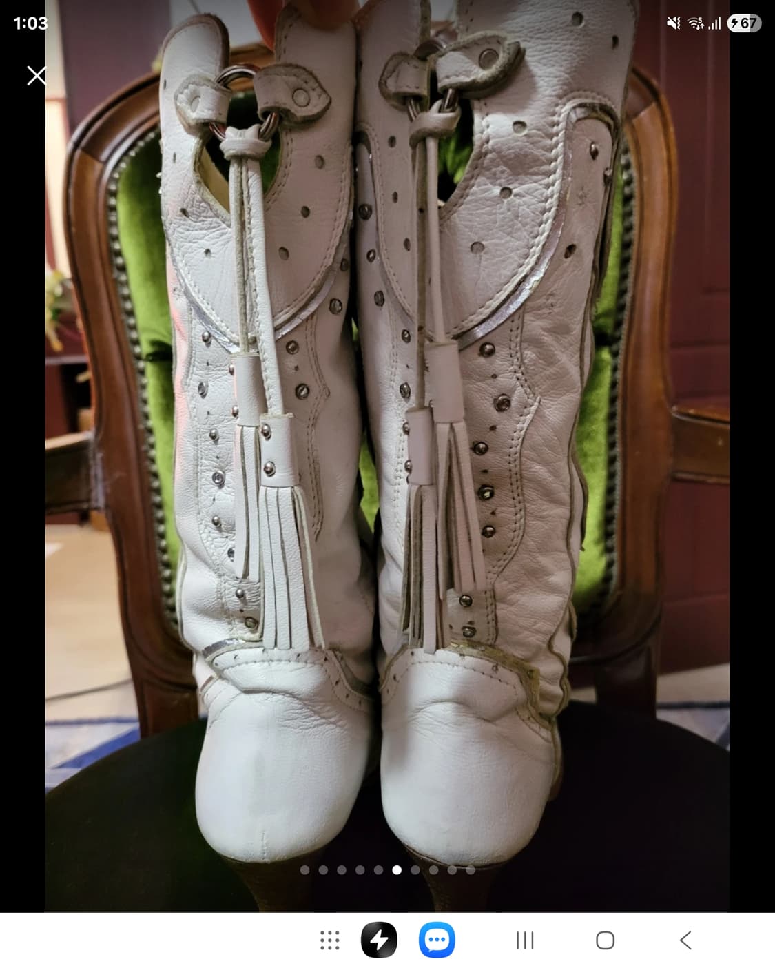 백화점구입 에고이스트 양가죽 스터드 웨스턴 부츠 상품이미지4