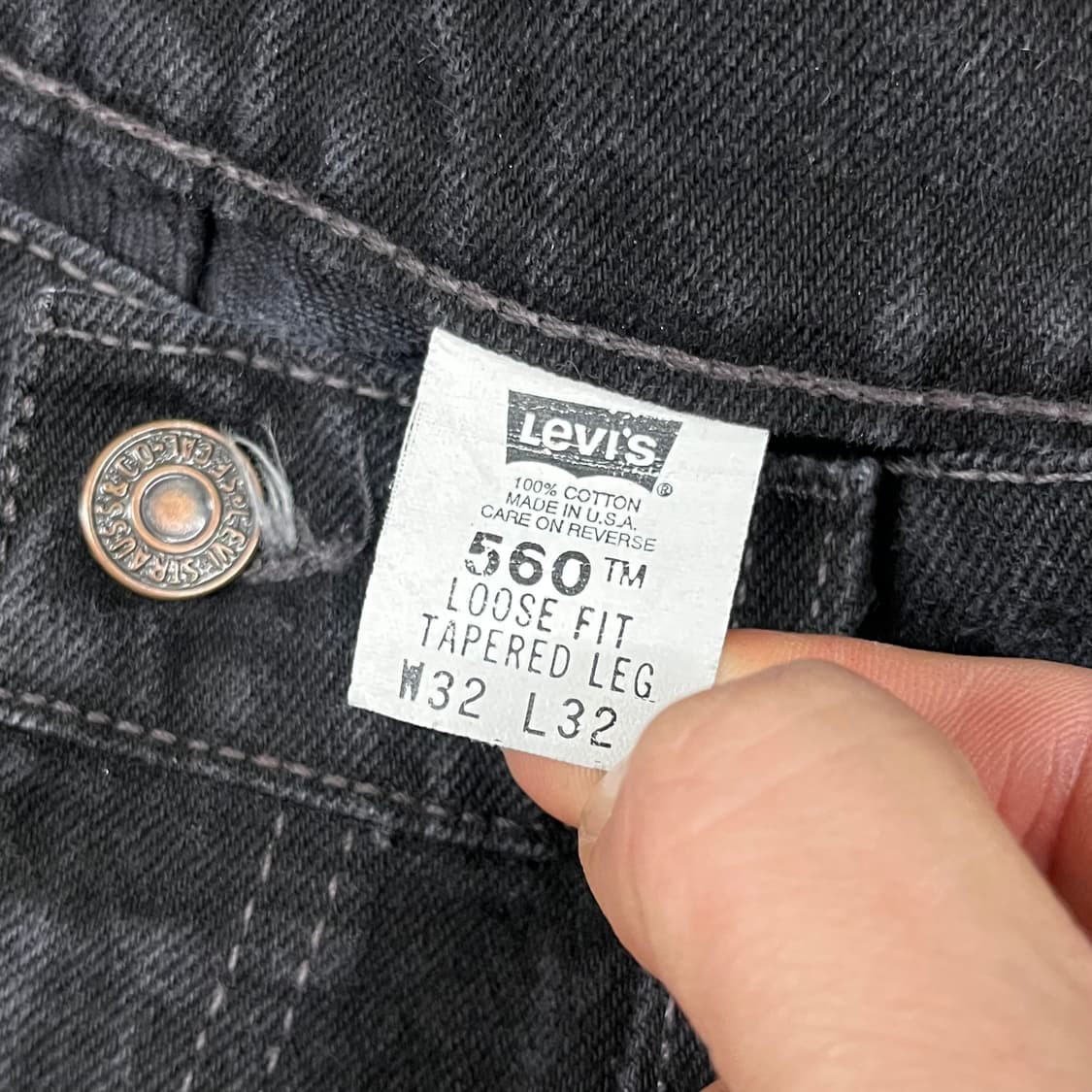 90s USA 리바이스560 테이퍼드핏 블랙진 (31) 상품이미지5