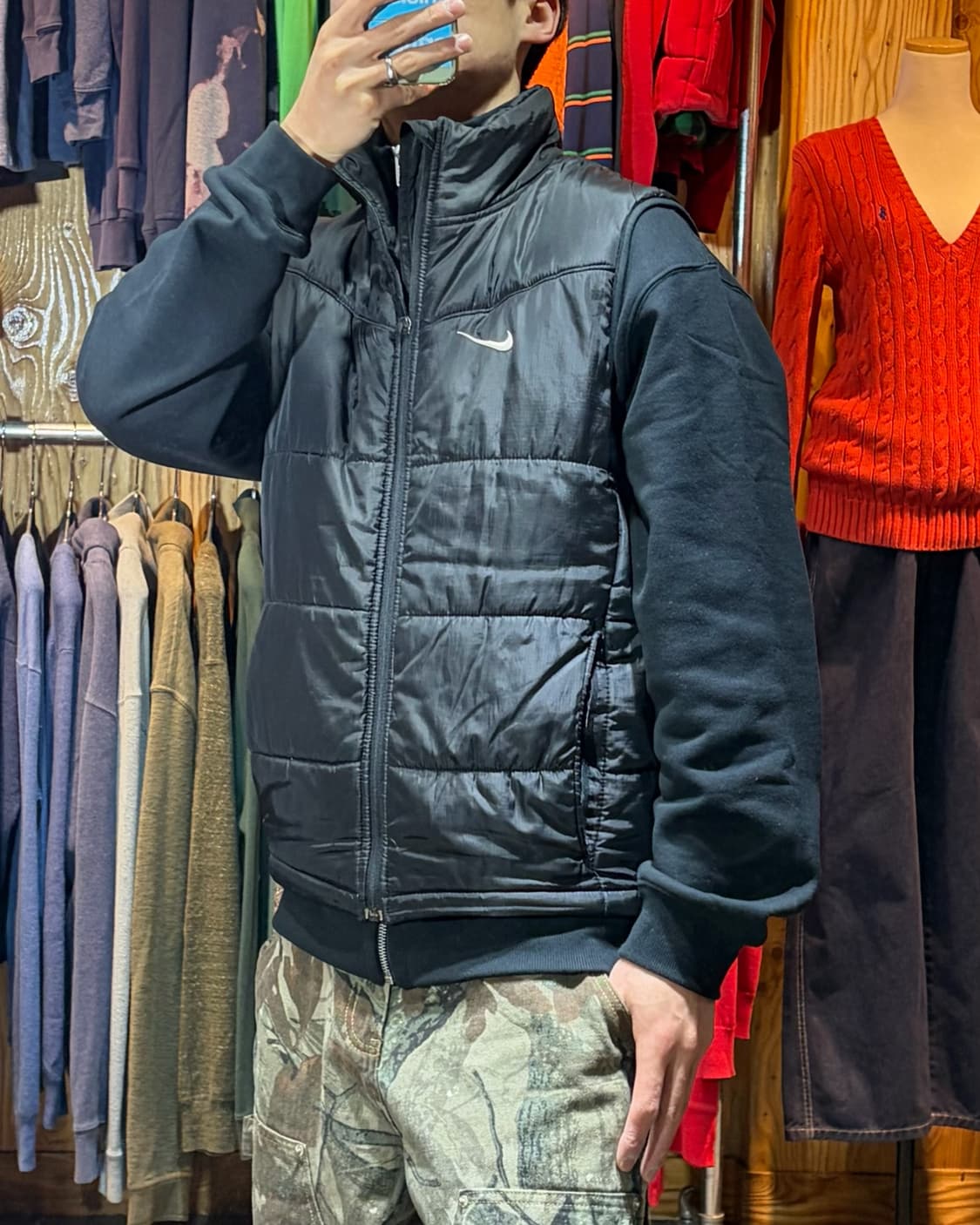 L 나이키 스우시 블랙 패딩 베스트 상품이미지1