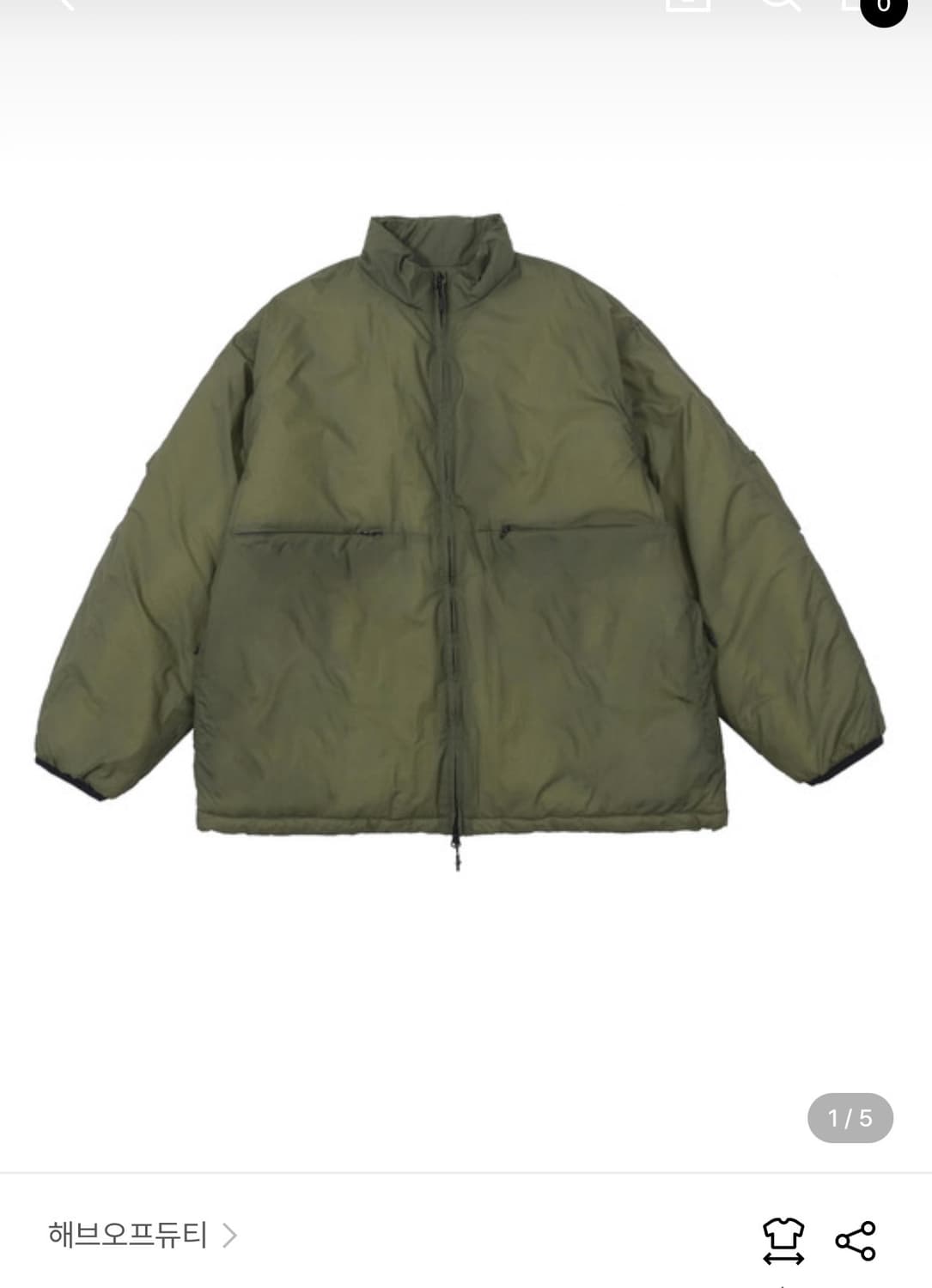 해브오프듀티 웜업자켓 카키 2사이즈 상품이미지1
