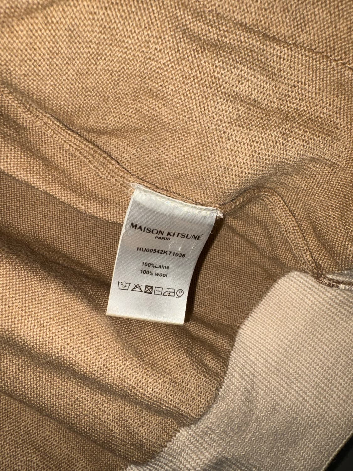 매종키츠네 베이비폭스 패치 바이컬러 클래식 V넥 가디건  상품이미지5