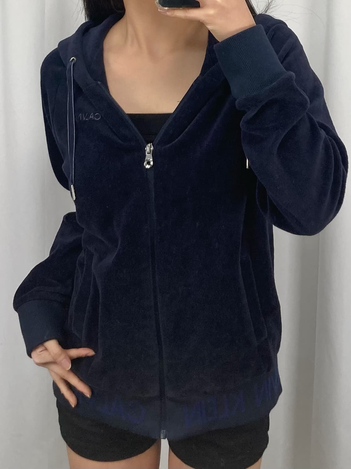 캘빈클라인 벨벳 후드집업 상품이미지1