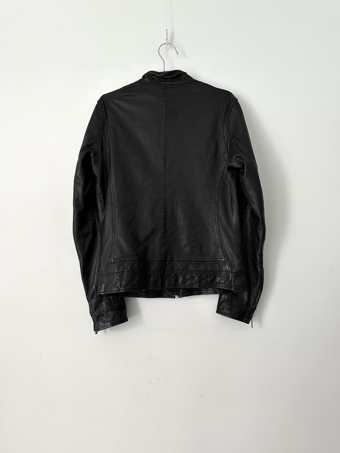 Basic loose lamb skins leather jacket /  상품이미지8