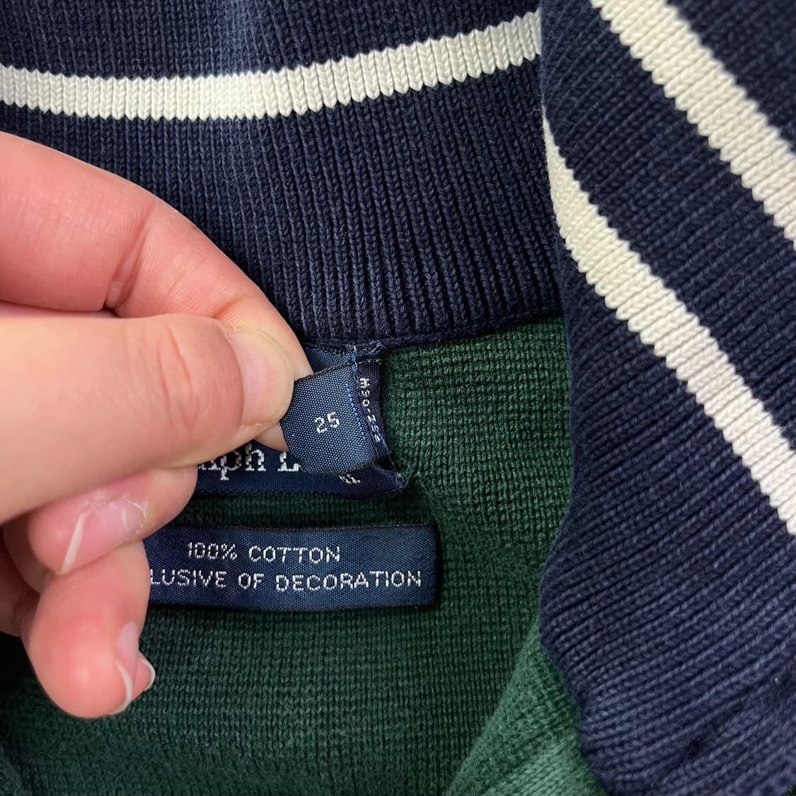 95 폴로랄프로렌 골프 패치 그린 반집업 니트 상품이미지3