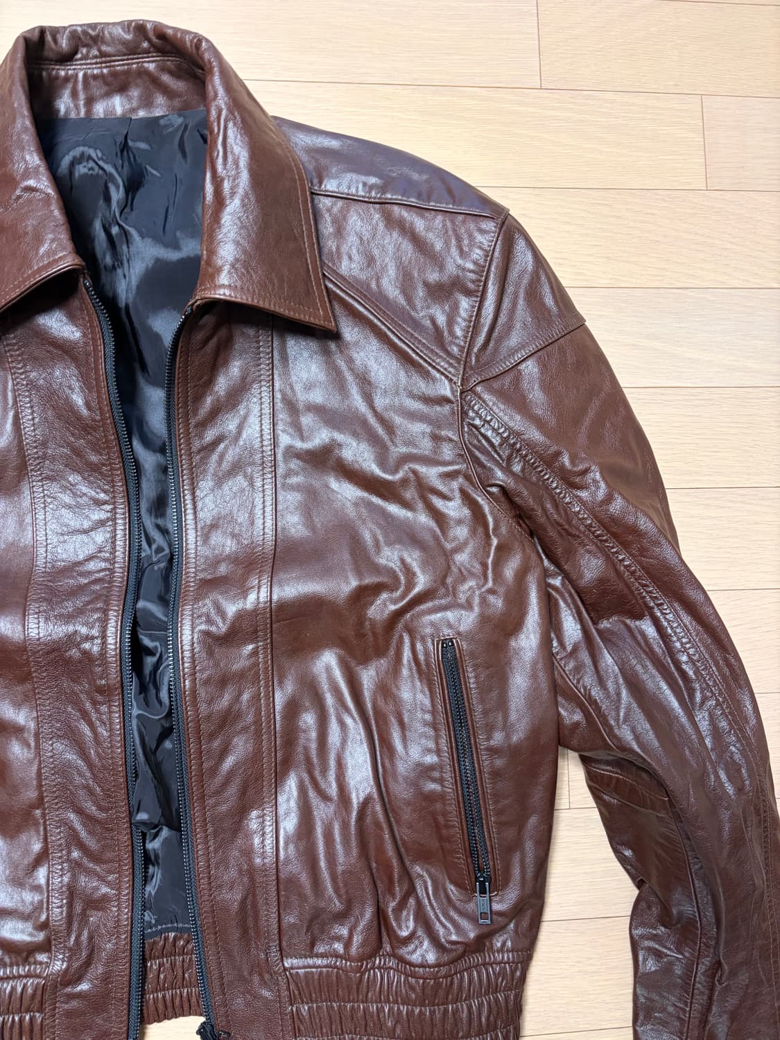 엘무드 소가죽 레더자켓 48 사이즈 상품이미지2