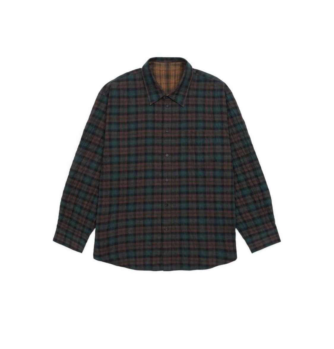 (OS) yiyae 리버시블 체크 셔츠 브라운 상품이미지4