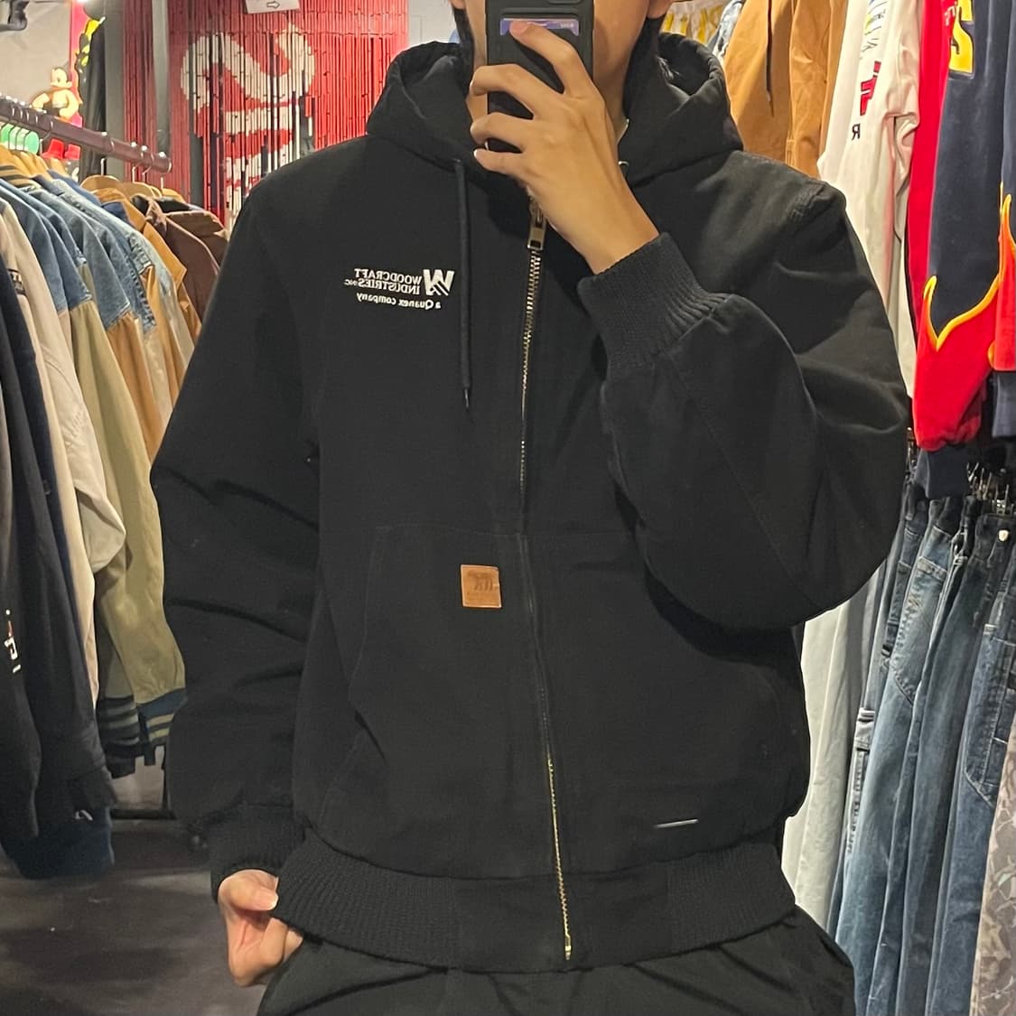 [IM] VTG 블랙 후드 워크자켓 상품이미지2