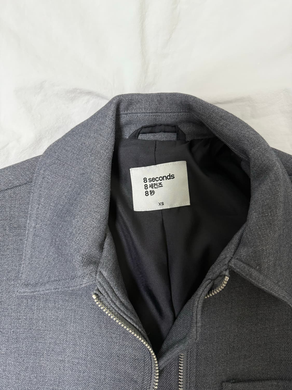 에잇세컨즈 크롭 집업 점퍼 그레이 80(xs) 상품이미지6