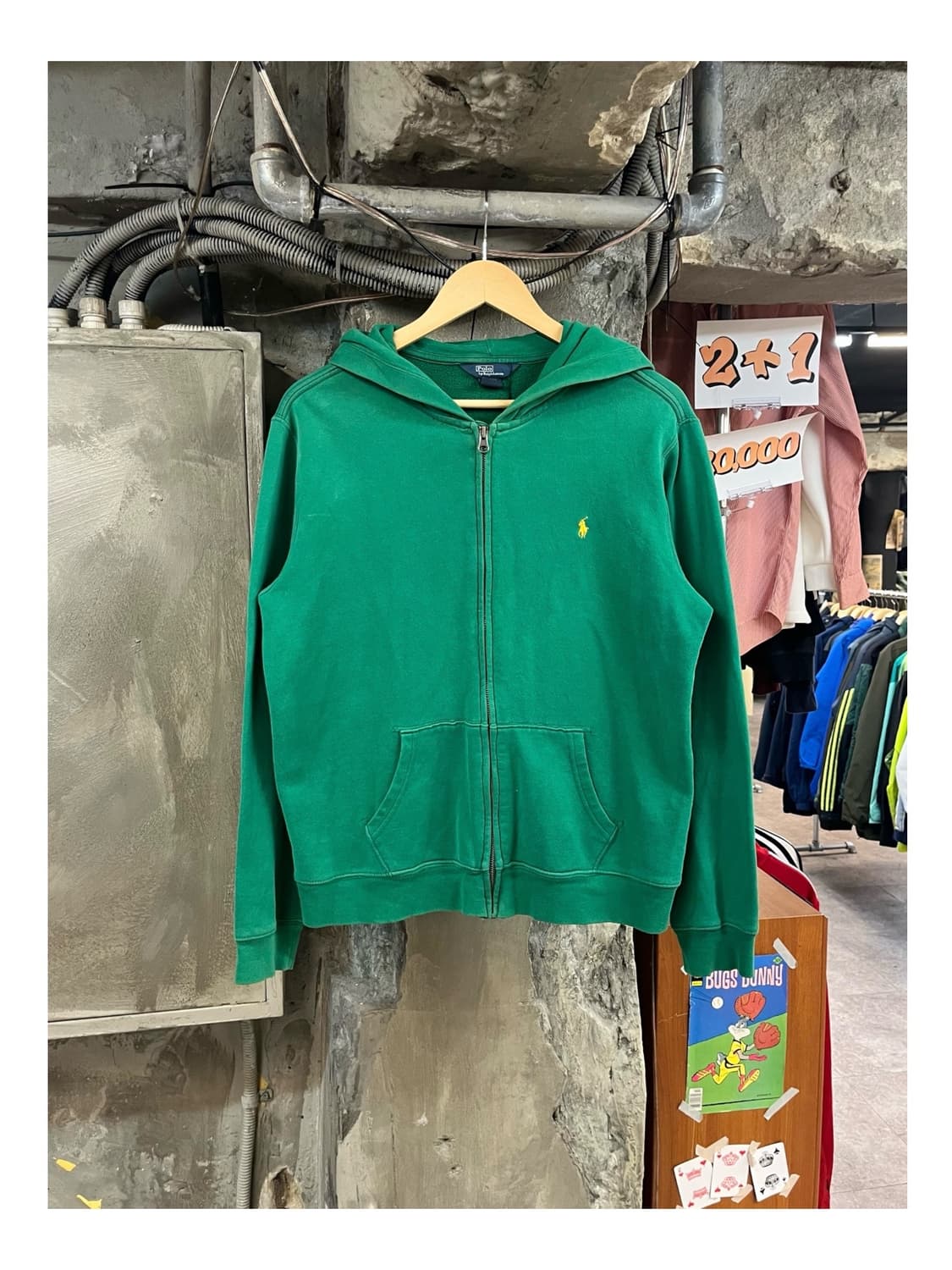 폴로 랄프로렌 기모 후드집업 그린 XL #csz3355 상품이미지1