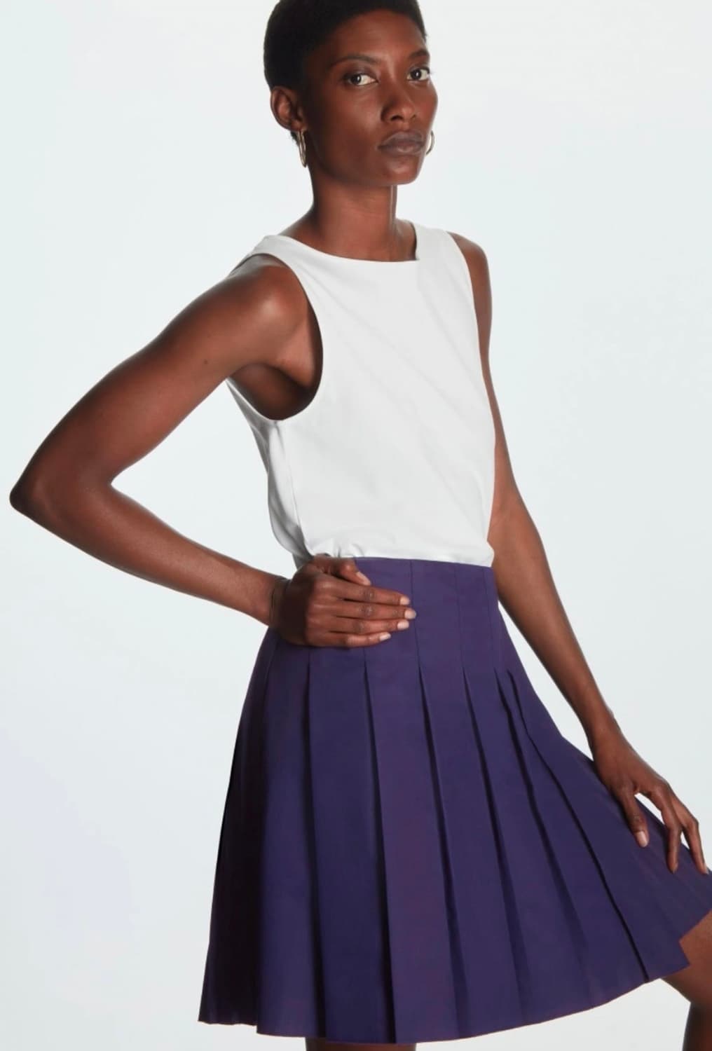 (급처) COS 코스 플리티드 플리츠 스커트 네이비 34사이즈 상품이미지3