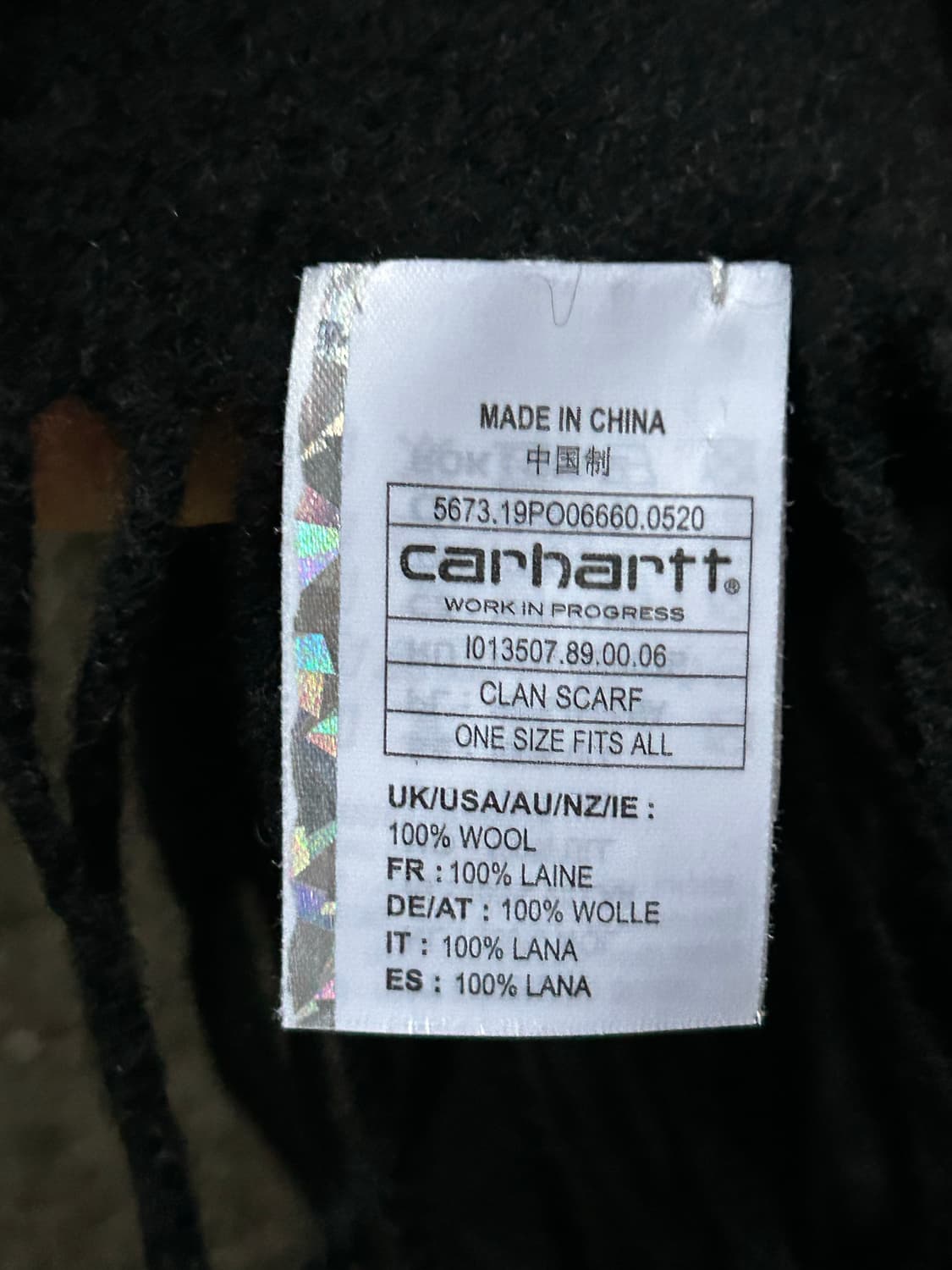 Vtg 칼하트 블랙 로고 머플러 목도리 상품이미지2
