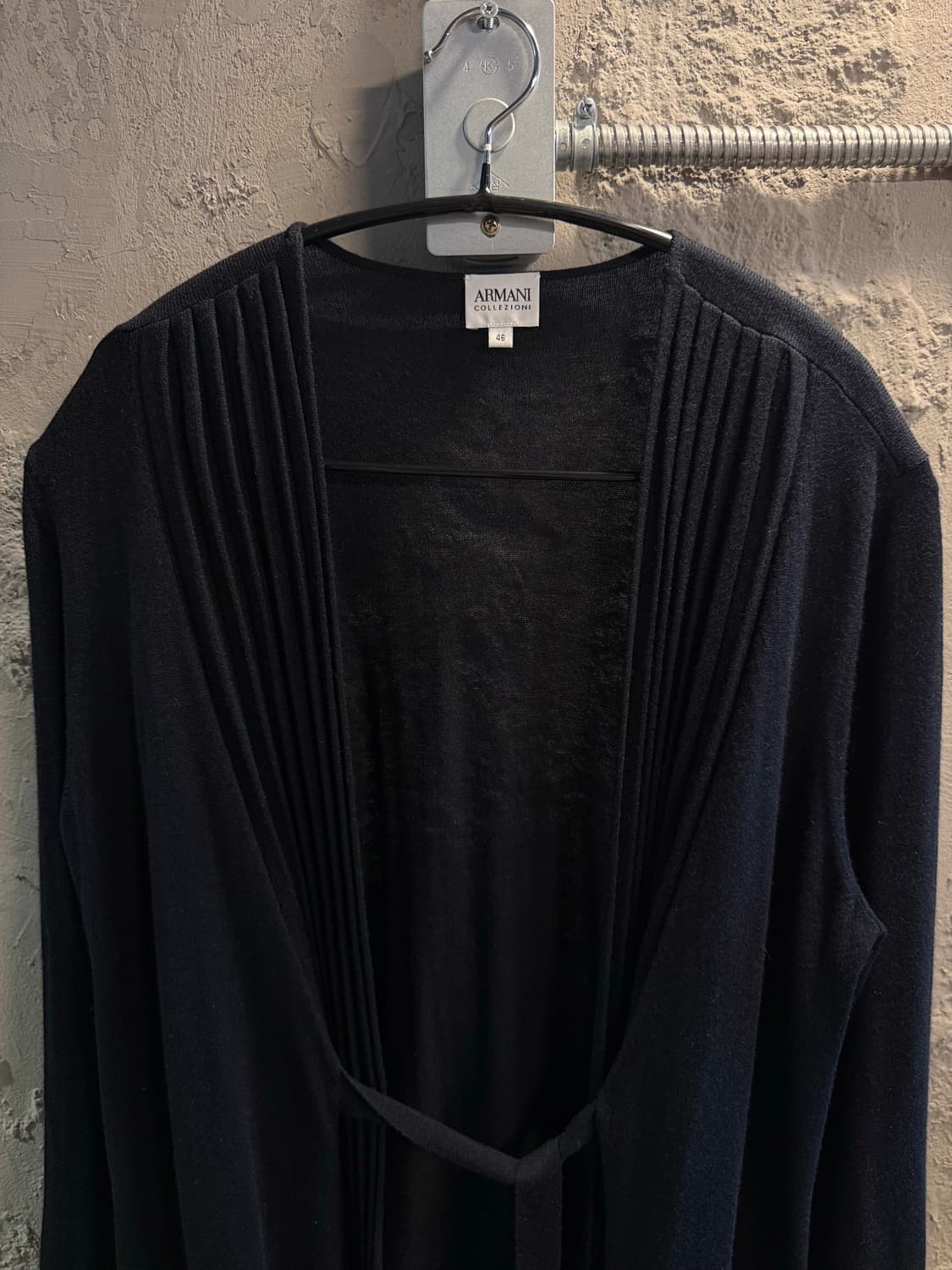 46 아르마니 ARMANI 콜레지오니 실크 캐시미어 오픈 가디건 블랙 상품이미지5
