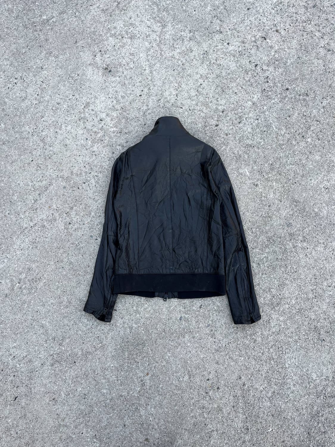 Vintage 양가죽 하이넥 레더 자켓 상품이미지6