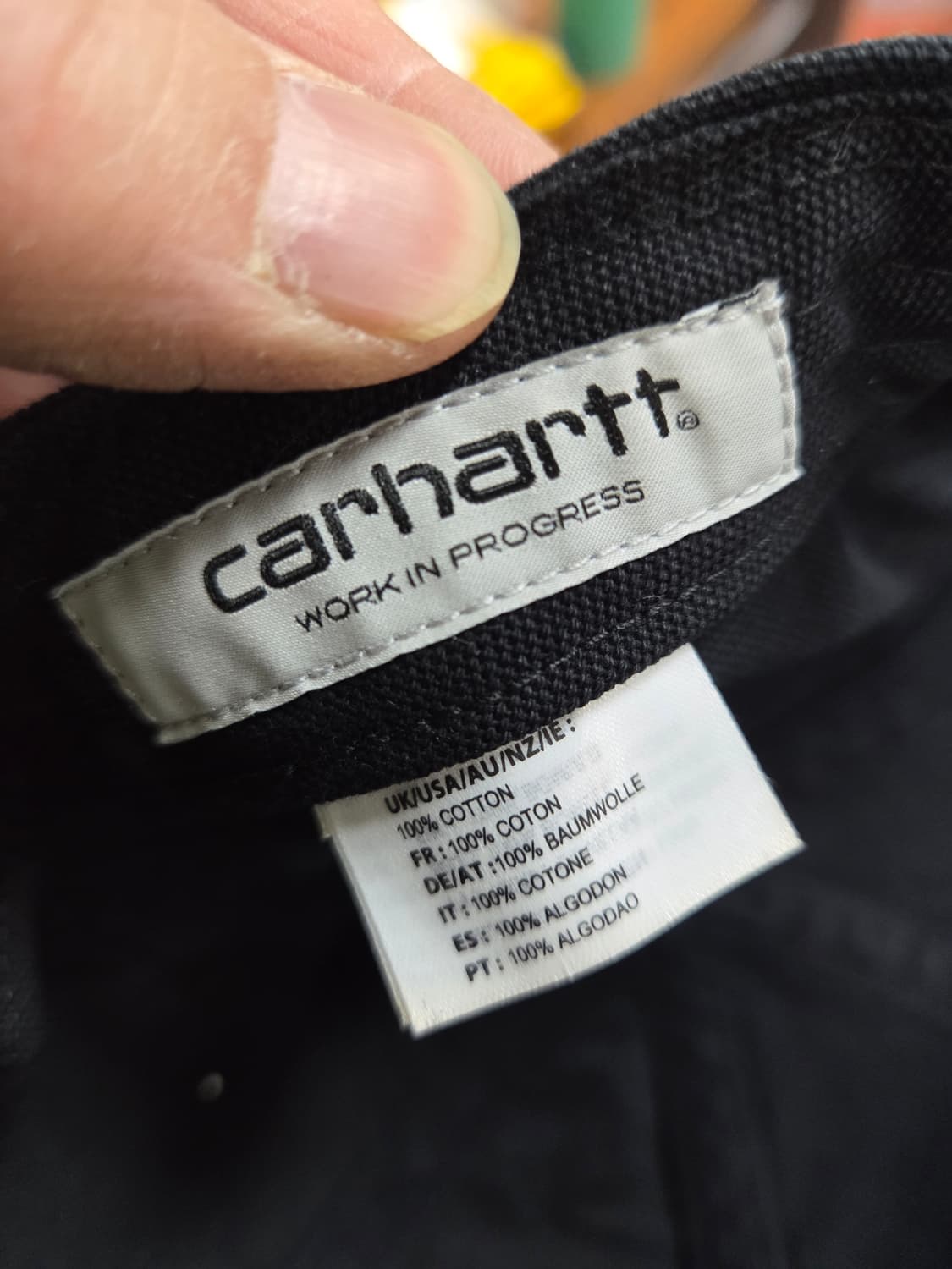 칼하트 wip 로고 6패널 캔버스 볼캡 모자 프리 상품이미지5