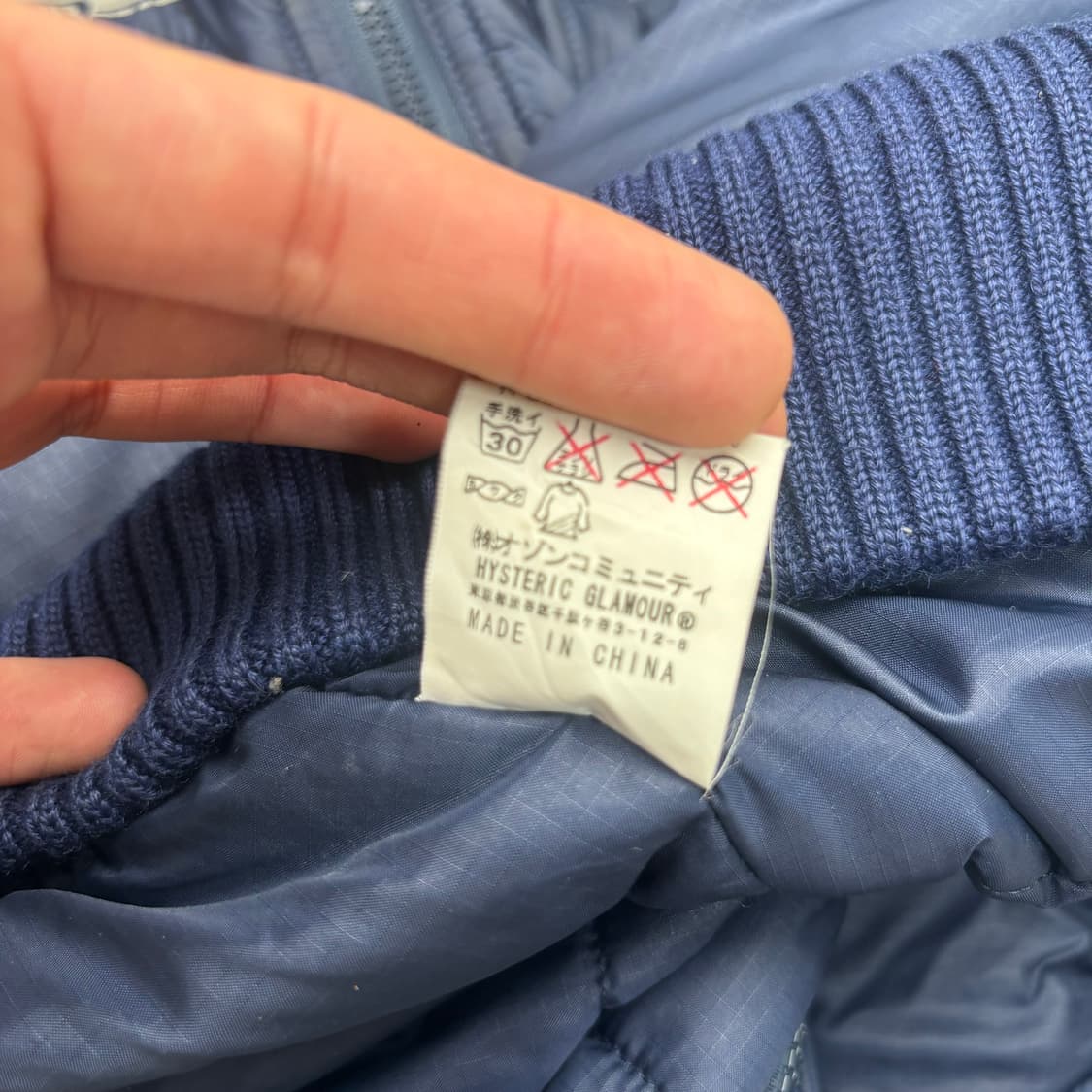 히스테릭 글래머 ROCK 네이비 레이싱 패딩 자켓 OS 상품이미지9