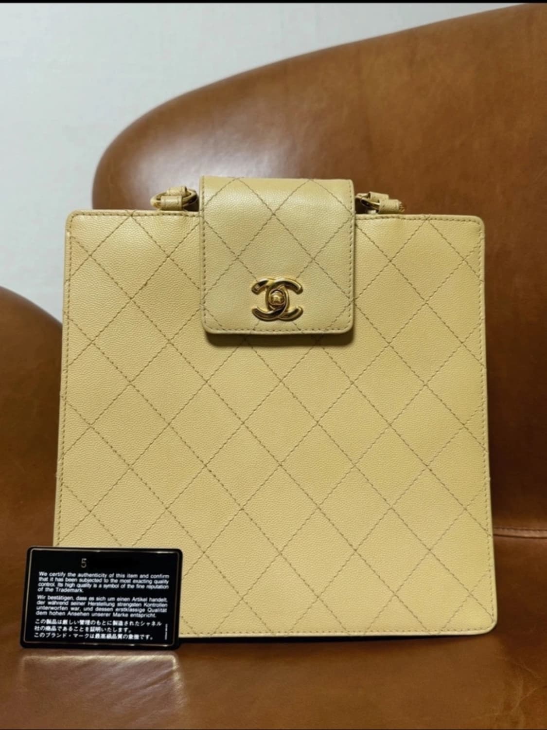 샤넬 빈티지 앞머리 토트백 버터컬러 상품이미지6