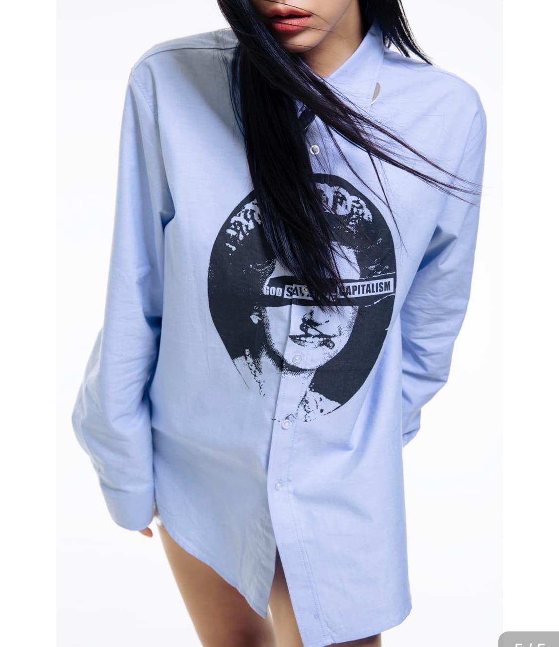 GOD SAVE THE CAPITALISM SHIRT BLUE (FREE 상품이미지3