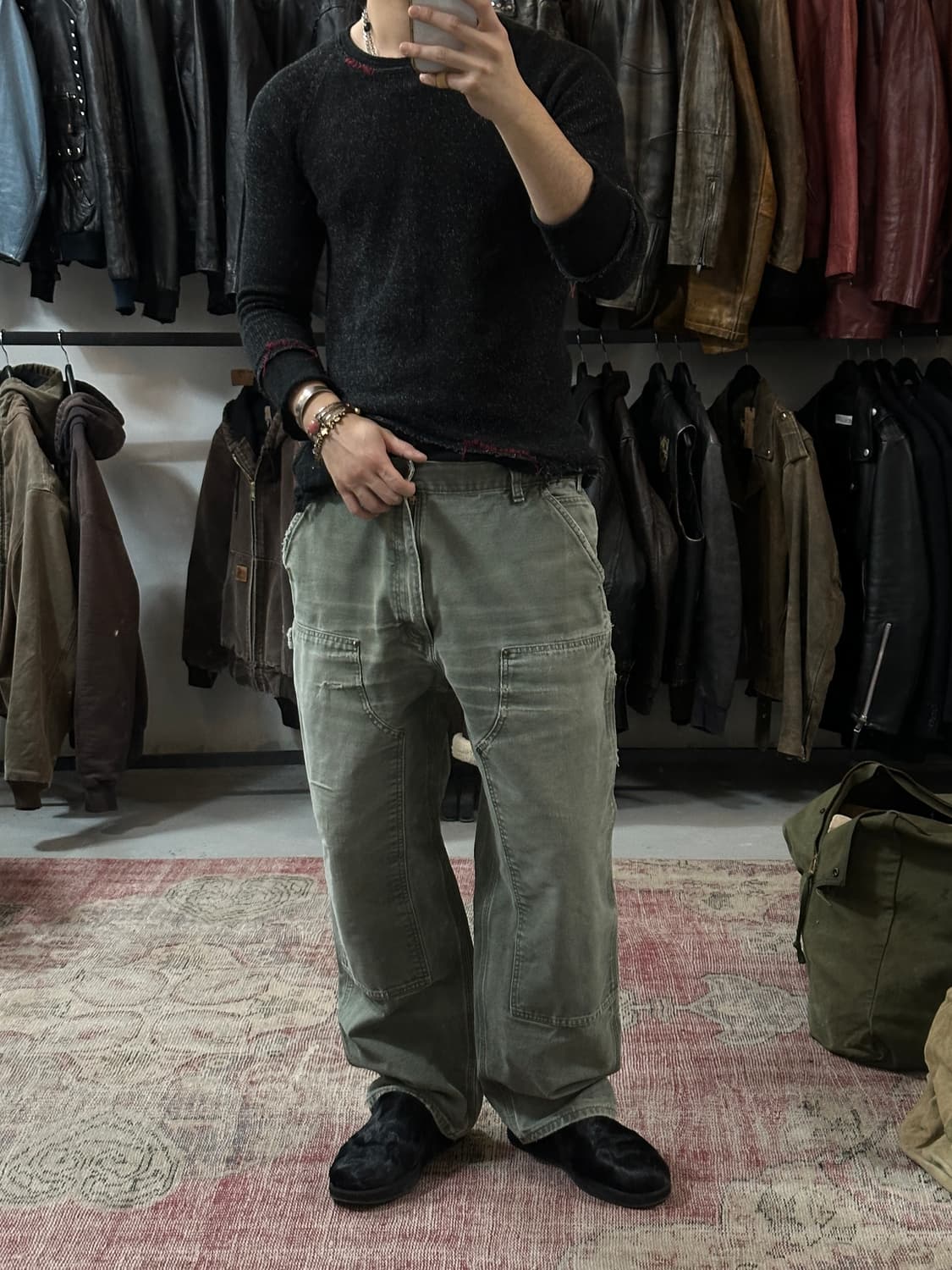 OG 칼하트 B136 더블니 MOS 칼하트 썩블니 모스그린 상품이미지2