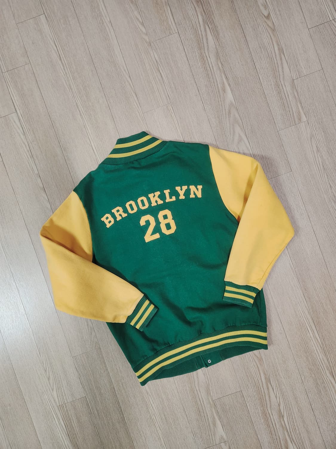 BROOKLYN INDUSTRIES 옐로우 그린 바시티 재킷 상품이미지5