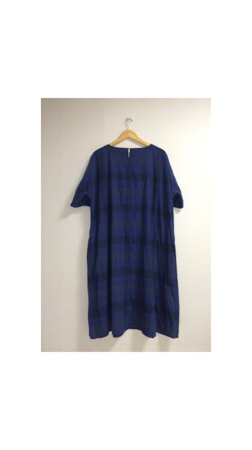 빈티지 블루 체크 롱 원피스 상품이미지4