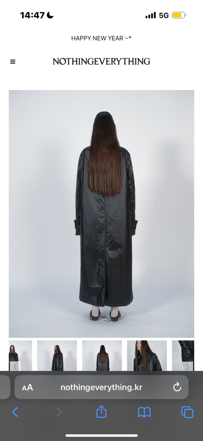 낫띵에브리띵 padded long coat in black 상품이미지3