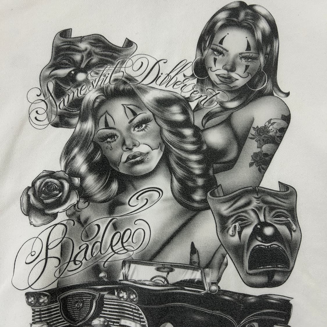 배디 치카노 타투 프린팅 화이트 후드집업 상품이미지8