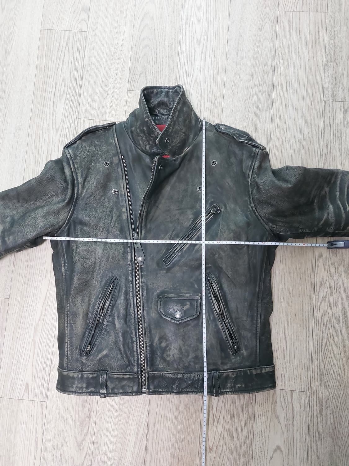 폴로 랄프로렌 레더 바이커 라이더 카우하이드 오일클로스 가죽자켓 M 상품이미지7