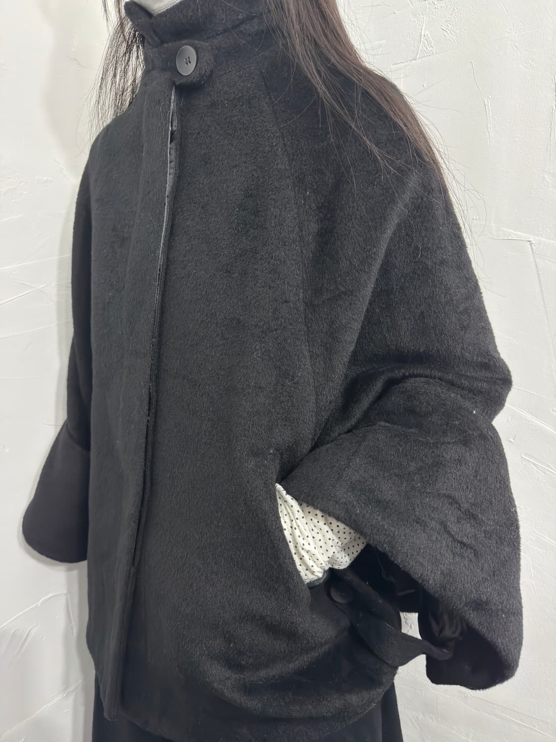 ribbon detail cape coat 상품이미지5