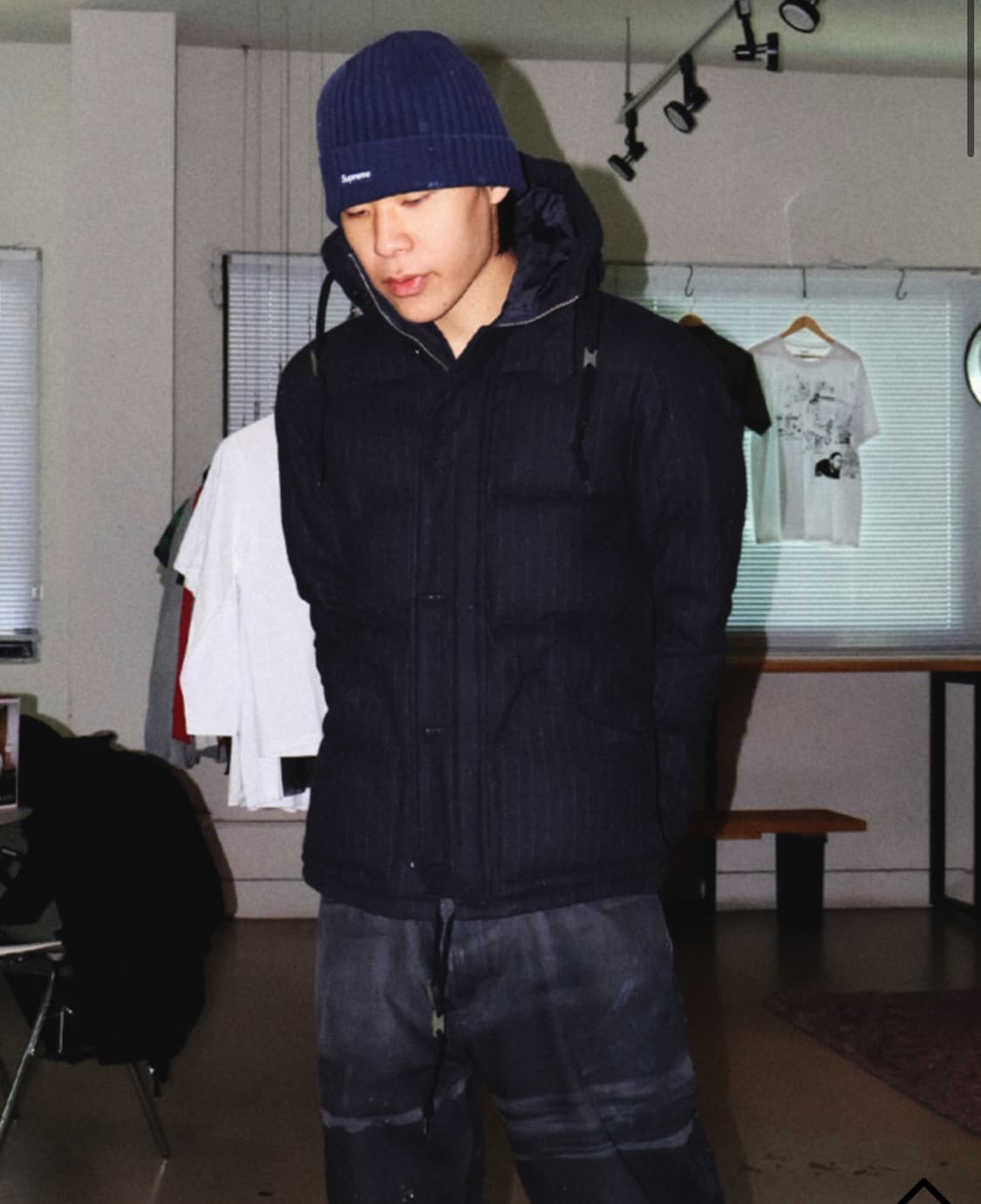 JOURNAL STANDARD, PINSTRIPE HOOD PUFFER  상품이미지1