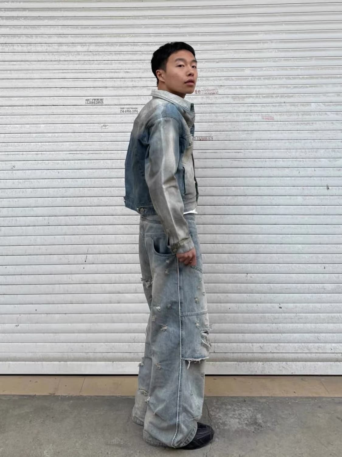 디스트로이드 레이어드 데님 팬츠  상품이미지5