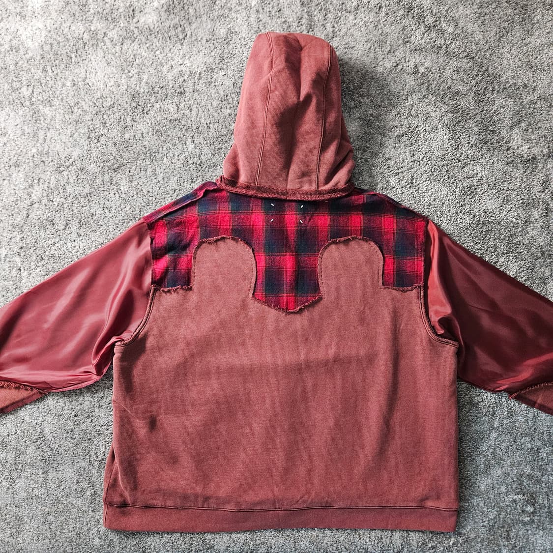 플란넬 배색 후드 집업 상품이미지5