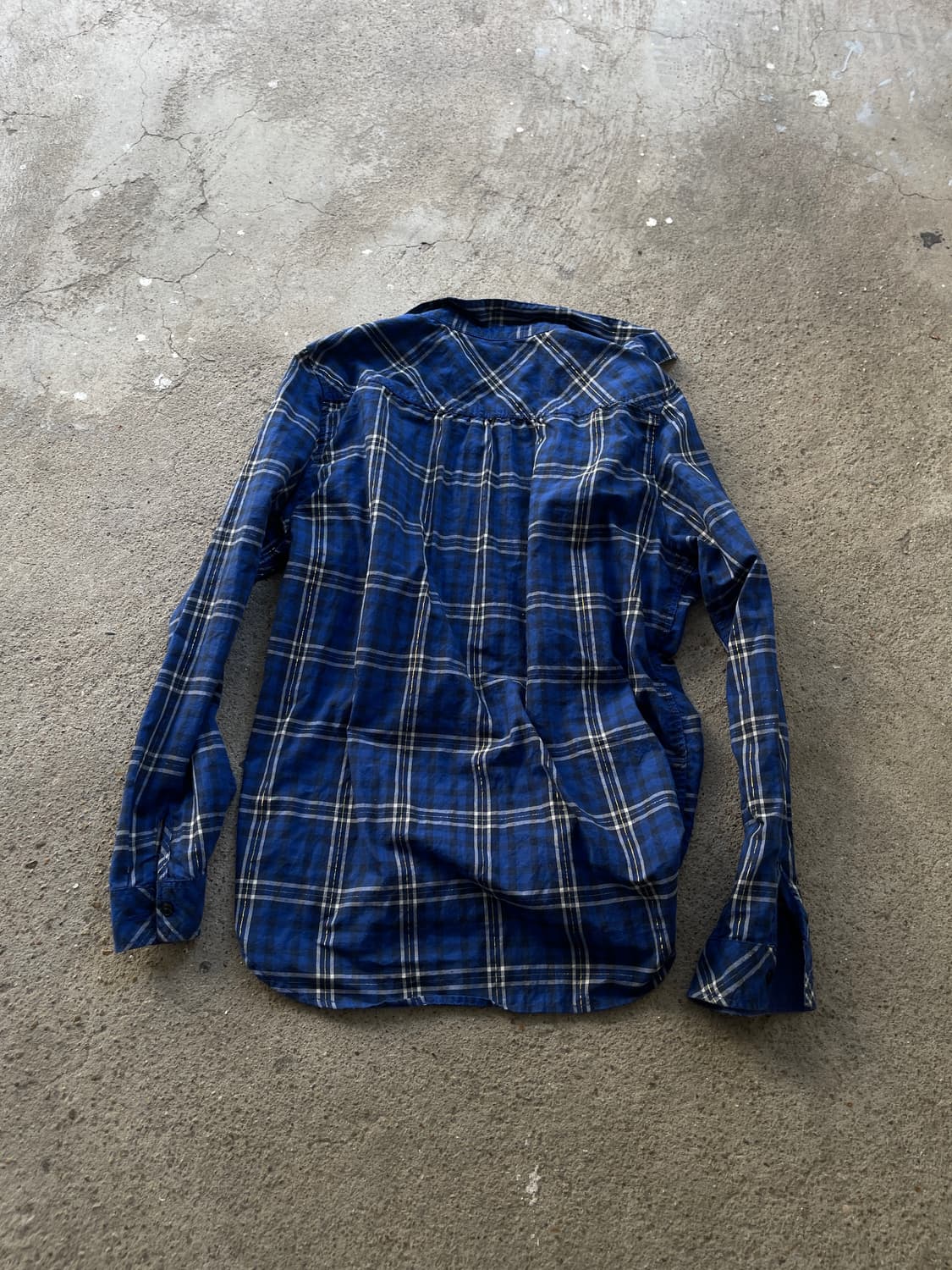 y2k blue check shirts 상품이미지5