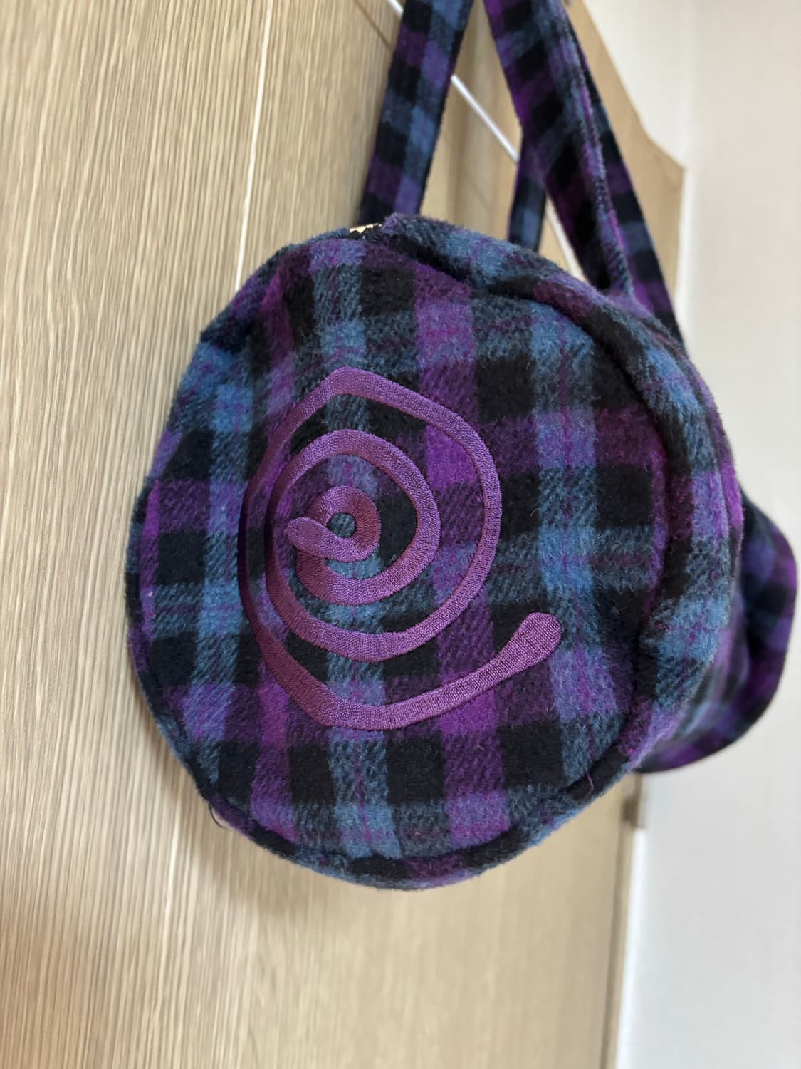 ENZOBLUES 피치 체크 더플 백 (퍼플) 상품이미지5