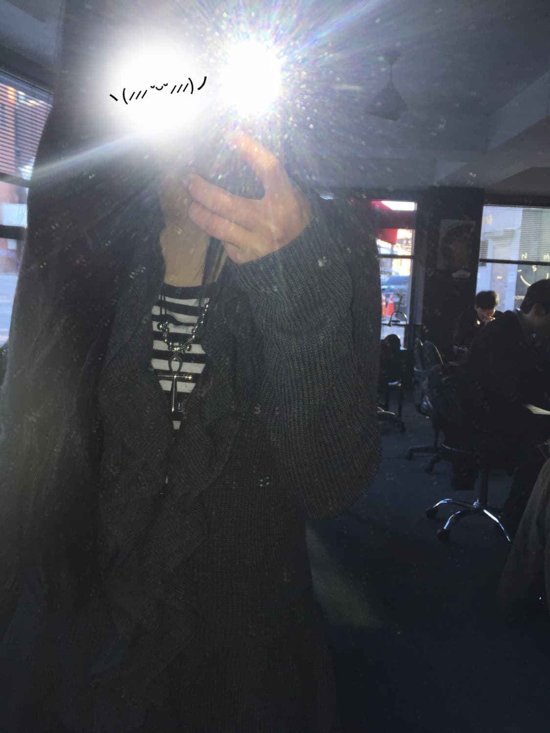 러플 롱 그레이 가디건  상품이미지1